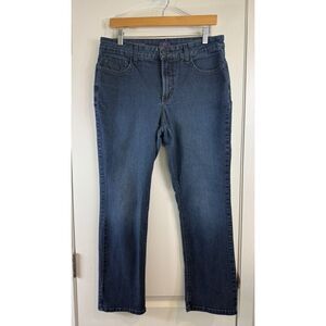 NYDJ Marilyn Straight Leg Jeans Women's Size 14P Blue Stretch Denim Petite